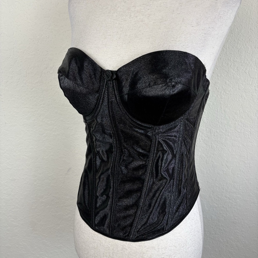 Vtg Fredricks Of Hollywood 34C Corset Strapless Black Whimsigoth Fairy Festival
